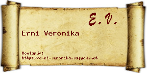 Erni Veronika névjegykártya